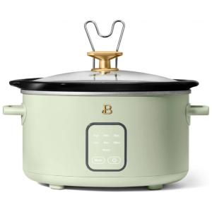 Panela elétrica de cozimento lento Beautiful 4L verde 1500W 110V painel touch