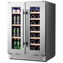 Adegha Climatizada com Zona Dupla para 18 Garrafas e 57 Latas, 110V, WINEBOSS WB40S2, Prata