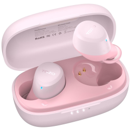 Mini Fones de Ouvido Bluetooth com Estojo de Carregamento e Resistência a Agua IPX5, TOZO A1, Rosa