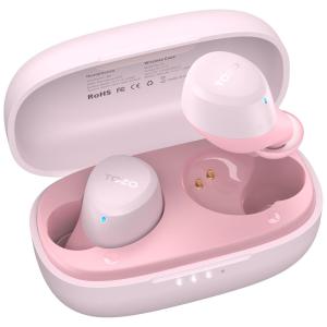Mini Fones de Ouvido Bluetooth com Estojo de Carregamento e Resistência a Agua IPX5, TOZO A1, Rosa