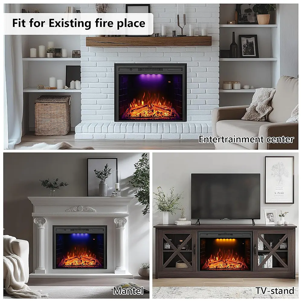 Lareira Elétrica Dreamflame 84x63cm 1500W LED Som Embutir 110V — foto 2