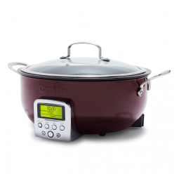 Panela Elétrica GreenPan Essential Smart 6QT 120V com 10 Modos Programáveis, Revestimento Cerâmico Antiadherente e Tampa de Vidro - Cor