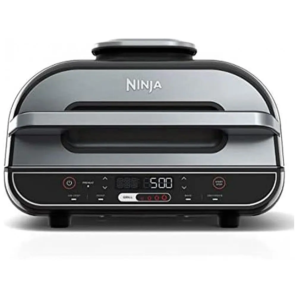 Churrasqueira Grill Elétrica 5 em 1 com Controle de Temperatura e Painel de LED, 110V 1500W, Ninja BG500A, Preta