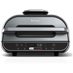 Churrasqueira Grill Elétrica 5 em 1 com Controle de Temperatura e Painel de LED, 110V 1500W, Ninja BG500A, Preta