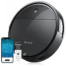 2NICE Aspirador de Pó Robô 1800Pa, com Controle Remoto, Voz e Wi Fi, Recarregável, Preto