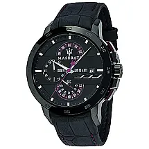 Relógio Masculino com Pulseira de Couro, Modelo, MASERATI R8871619003, Preto