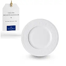 Prato para Salada ou Aperitivo de 22 cm, Mais Elegância em Sua Mesa com Estilo Clássico, Formato Redondo e Material de Porcelana
