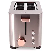 Torradeira Elétrica de 2 Fatias 6 Níveis de Tostagem em Aço Inoxidável, 110V 850W, BergHOFF, Prata e Rosa