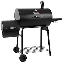 Churrasqueira a Carvão com Mesa Auxiliar e Termostato para Controle da Temperatura, ROYAL GOURMET CC1830R, Preto