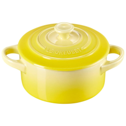 Mini Caçarola de Cerâmica 240 mL Esmaltada e Antiaderente, Amarela, LE CREUSET PG1160T 081M, Amarelo