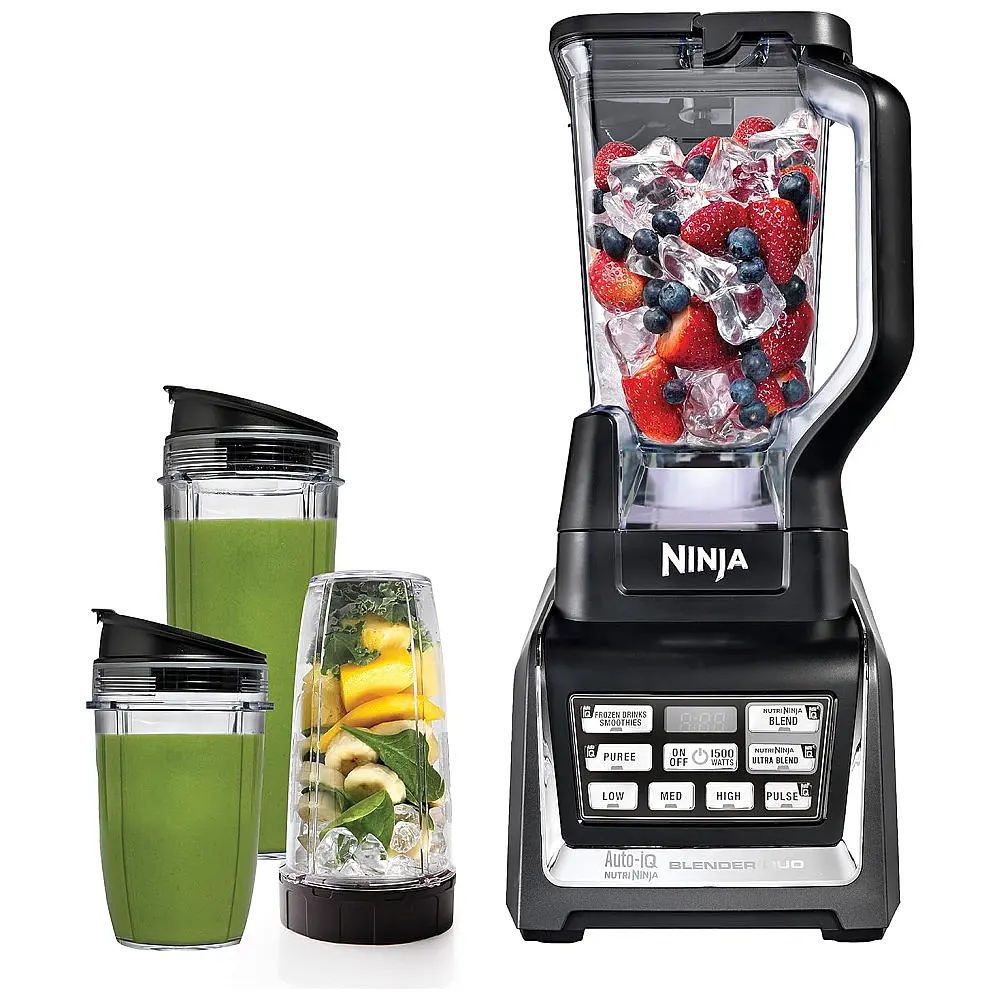 Liquidificador Ninja BL642 Sistema 2-em-1 Preto 2,1L Auto-iQ Extração de Nutrientes 120V