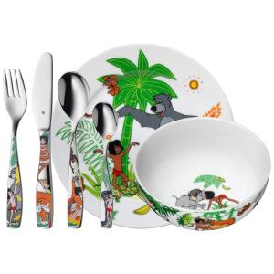 Conjunto de Louça Infantil 6 Peças Jungle Book Cromargan Aço inoxidável Polido, Adequado a Partir de 3 Anos, WMF