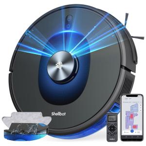 Aspirador de Pó Robô Shellbot com Mapeamento Multinível e Sucção Forte 4000PA, 110V, Preto