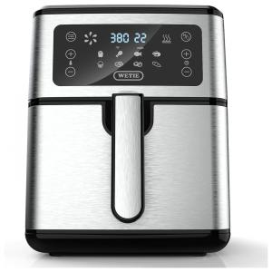 Fritadeira Elétrica AirFryer 7.5L com Painel Digital e Livro de Receitas, 1700W, Branca, 110v, WETIE, Branco