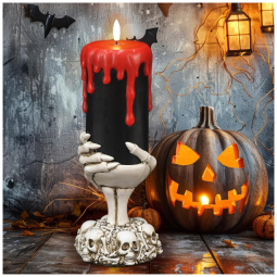 Vela LED com Temporizador de 6 Horas para Decoração de Halloween, 2 UN, Fantasma