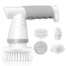Escova Elétrica Rotativa 360 sem Fio com 2 Velocidades e 4 Acessórios, Branca, 110v, IEZFIX HH 01, Branco