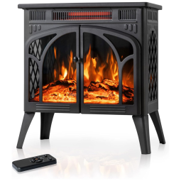 Lareira Elétrica Portátil Autônoma com Chamas Realista 3D, 4 Cores Variáveis e Controle Remoto, 110V 1500W, Electactic, Verde Escuro