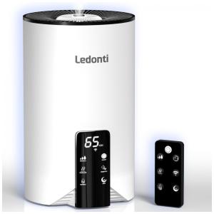 Umidificador Ultrassônico Portátil Ledonti 4L com Controle Remoto e Visor Digital, Branco