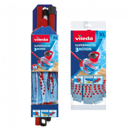 Mop de Limpeza com Recarga Extra Vileda SuperMocio 3Action XL