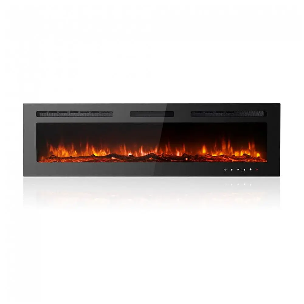 Lareira Elétrica de Embutir A43x152L com Controle Remoto, 110V 1500W, Maxhonor, Preta