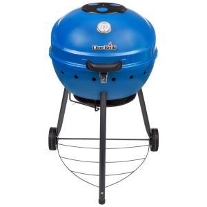 Churrasqueira a Carvão Portátil com Tampa e Medidor de Temperatura, CHAR BROIL 21302145, Azul