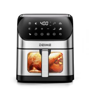 Fritadeira Elétrica Air Fryer 8 Litros com 10 Predefinições e Cesto Antiaderente, 110V 1700W, Deime, Prata