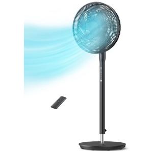 Ventilador de Piso com 13 Velocidades e Controle Remoto, 110V, DELVIT TF009, Preto