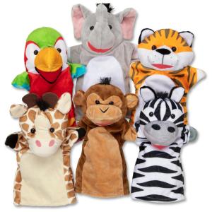 Kit 6 Fantoches de Mão, Tema Animais para Crianças Acima de 2 Anos, Melissa & Doug
