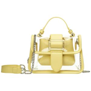 KooJ Bolsa Feminina de Ombro 2 em 1 Transparente, Amarela