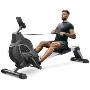 Aparelho Remador Magnético com Bluetooth para Treino em Casa, DRIPEX, Preto