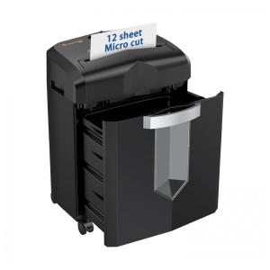 Triturador de Papel Bonsaii 12 Folhas Corte Micro 60 Minutos Contínuos para Casa/Escritório 16 litros Preta