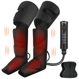 Massageador Elétrico de Compressão para Coxas, Pernas e Pés 3 Modos e 3 Intensidades, Bivolt, CINCOM 067, Preto