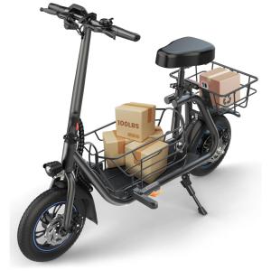 Scooter Elétrica para Adultos até 120 kg, Velocidade Máxima de 28 km/h e Alcance de 32 km com Espaço de Armazenamento, 550W, Gyroshoes C1S
