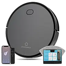 Aspirador de Pó Robô 2 em 1, 2000Pa, Capacidade 380 mL, Recarregável, Área 179 m2, IHOMY, Preto