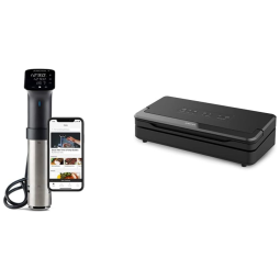 Anova Culinary Sous Vide Precision Cooker Pro, 1200 Watts, Black and Silver Precision Vacuum Sealer Pro, Includes 1 Bag Roll