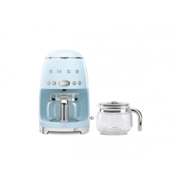 Cafeteira Gotejamento Retro Smeg – 10 xícaras Programável com Jarra Extra Azul Pastel, DCF02 DCF12 – 120V