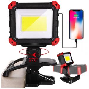 Lanterna Luz de Trabalho LED 2100 Lúmens Recarregável, EASYMAXX, Preto