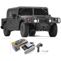 Carrinho de Controle Remoto com Velocidade até 8km/h e 3 Velocidades Diferentes para Todo Terreno, EAZYRC Militar Estilo 1970, Preto