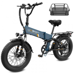 Bicicleta elétrica dobrável Jasion Hunter Pro azul meia-noite pneu grosso 20" motor 1000W pico 1800W bateria 48V 15Ah até 128 km 110V