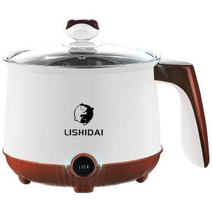 LISHIDAI Panela Elétrica Multifuional 1,8L, com Controle de Temperatura, 600W, 110v, NC, Branco