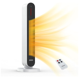 Aquecedor Elétrico Portátil com Controle Remoto e Temporizador, 1500W, 110v, STEALTH JHT100, Branco