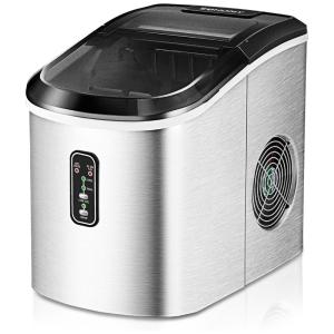Máquina de Gelo da, Produz 12kg, Dia Cubos Prontos em 8 min, 110v, E EUHOMY IM 01, Prateado