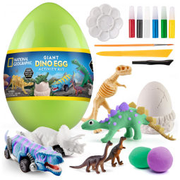 Giant Dinosaur Egg Activity Kit Multicolorido – 15+ Atividades de Dinossauros e Escavação, National Geographic