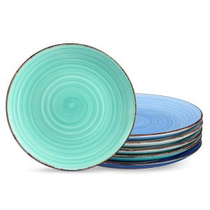 Conjunto de Pratos Rasos de Cerâmica de Cores Frias Sortidas, Vancasso Bonita,