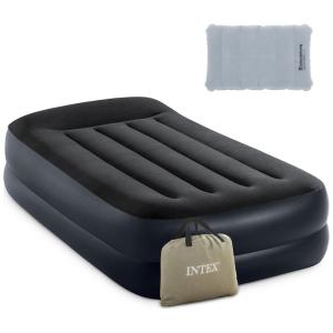 Colchão Inflável Solteiro com Bomba Embutida, Para até 136KG, Wholesalehome, Preto