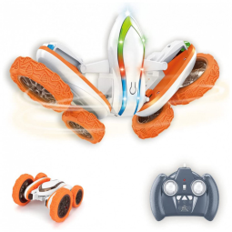 Vivdsmt Carrinho de Controle Remoto, 4WD 2.4 Ghz, 360 com 2 Baterias Recarregáveis, Branco