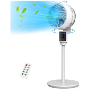 Ventilador Pedestal Digital com Oscilação Omnidirecionais de 70°+80°, 3 Modos, 4 Velocidades, Temporizador 24H e Controle Remoto, 110V