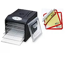 Desidratador de Alimentos Samson Brands Preto Silencioso 6 Bandejas Aço Inox 120V