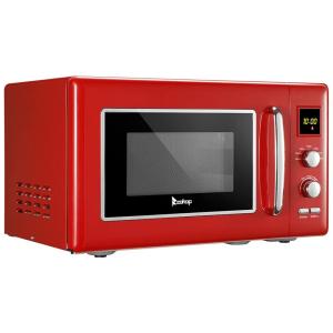 Spaco Micro ondas Retro de Bancada 25 Litros Multifuncional de Aço Inoxidável, 110V 900W, Vermelho