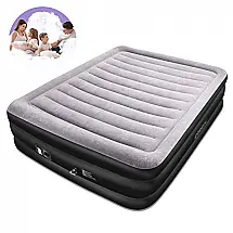 Colchão Inflável Queen SPREEY Preto e Cinza, 203x152 cm, Conforto e Durabilidade